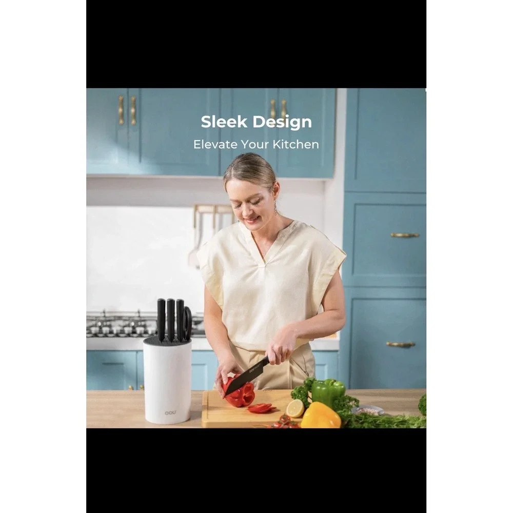 OOU Universal Knife Block Holder Without Knives, Round Kitchen Knife Holder